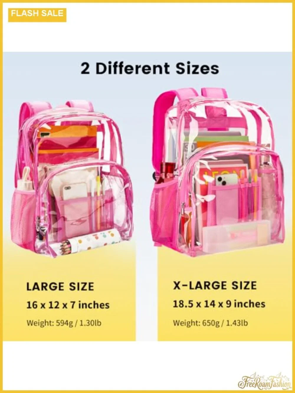 Clear Backpack Large See Through PVC for School Work Daypack